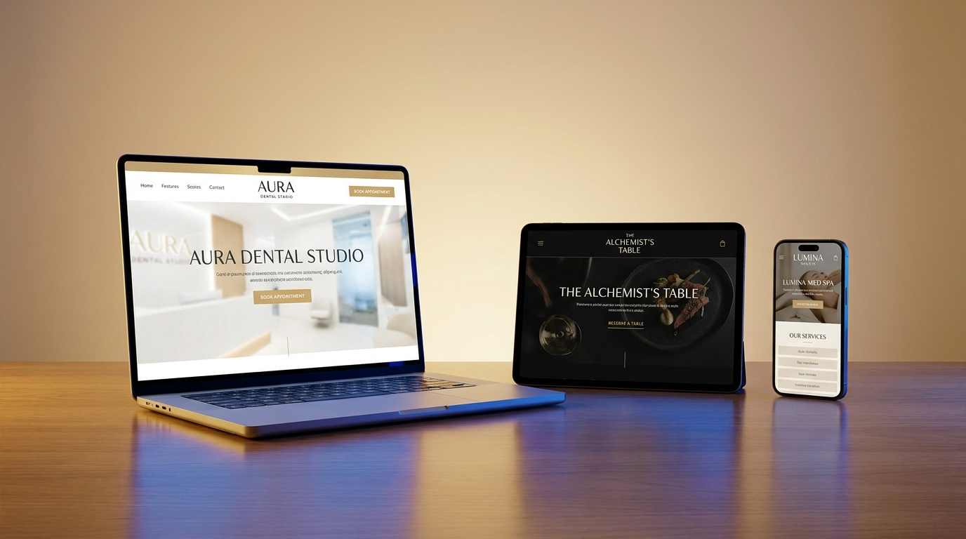 Ready-made industry websites shown on multiple devices