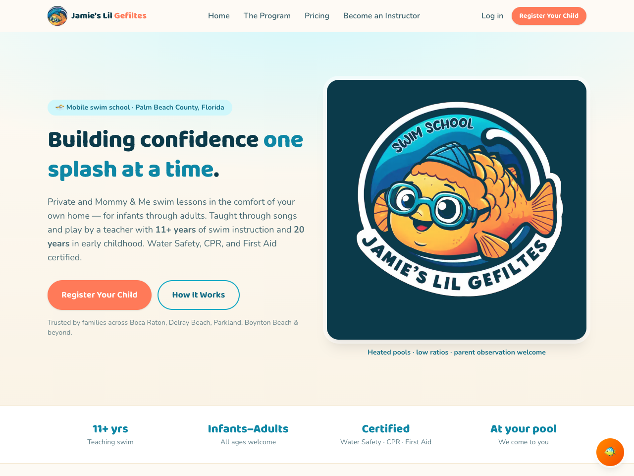 Jamie's Lil Gefiltes — live site preview